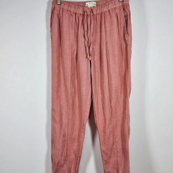 Cynthia Rowley Jogger-Style Linen Pants - Picture 1 of 8